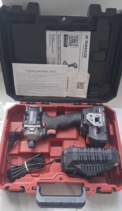 Ударен винтоверт Parkside Performance PDSSAP 20 Li D3 + Smart батерия + зарядно - гаранция