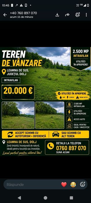 Terenuri Leamna de sus și Bucovăț teren stradal