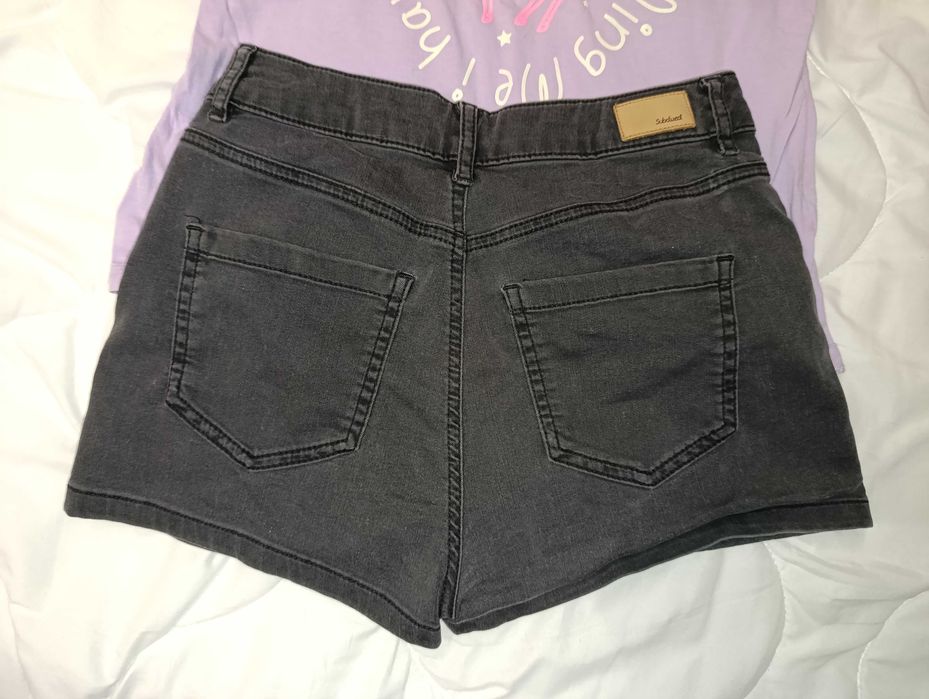 146/152 Лот потник в лилаво и къси дънкови панталонки