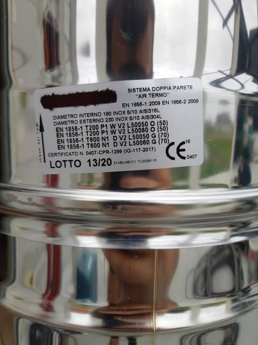 Coș de fum/ogeag/hrubă din inox cu dublu perete sau mono imp. italia