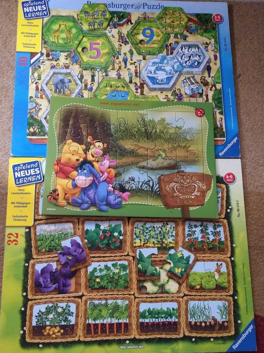 Продавам 3 пъзела - цената е обща, за деца над 3 години