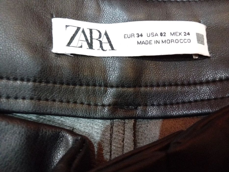 Черен прав кожен панталон