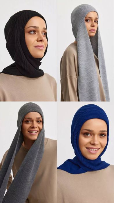 Шапка с имитацией платка