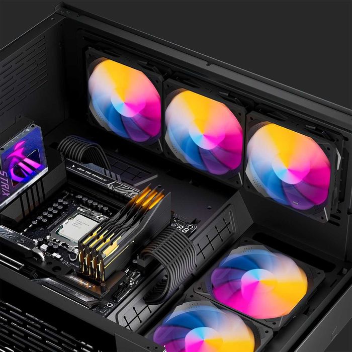 upHere Ventilator cooler PC carcasă 120 mm ARGB hub+telecomandă+6 buc