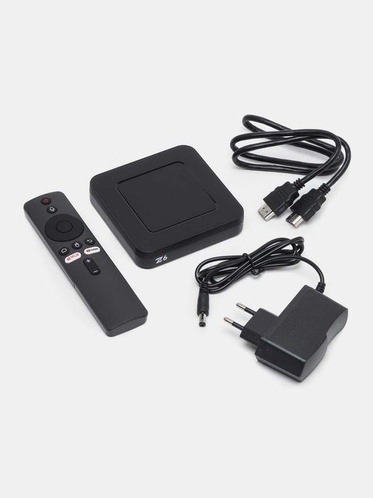 ТВ-приставка Z6, голосовое управление, Smart TV Box бесплатно каналов!