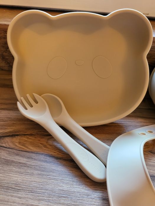 Set silicon din 5 piese de vesela pt bebeluși, diversificare masa, 6+ luni