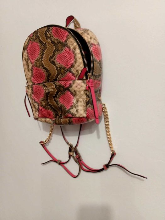 Victoria secret backpack snake skin print pink brown gold