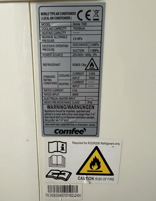 Nou Comfee 7000 BTU