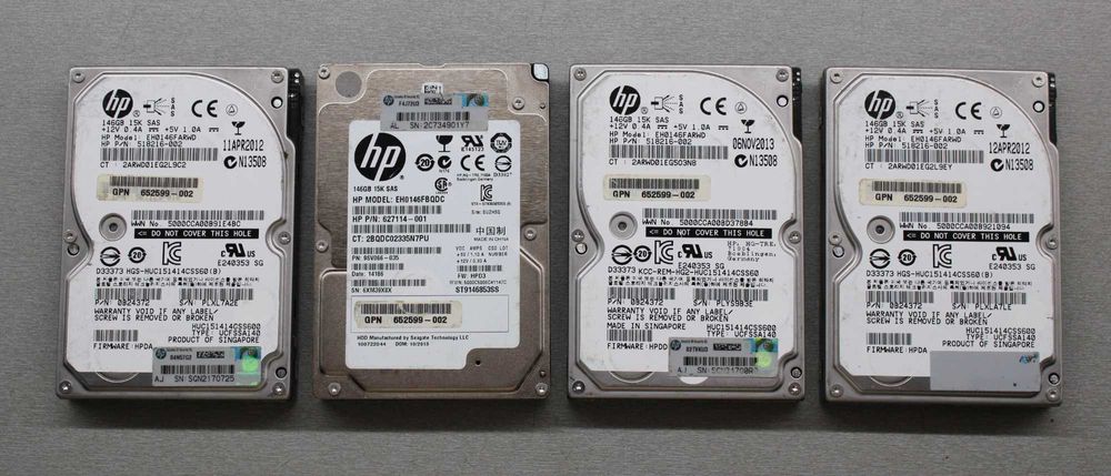 HDD  SAS HP 146Gb/15k + 300Gb/10k