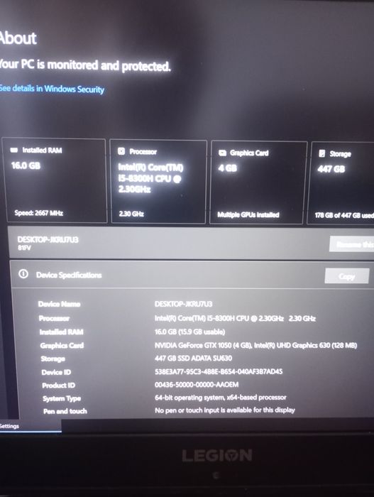 Laptop Gaming Lenovo Legion