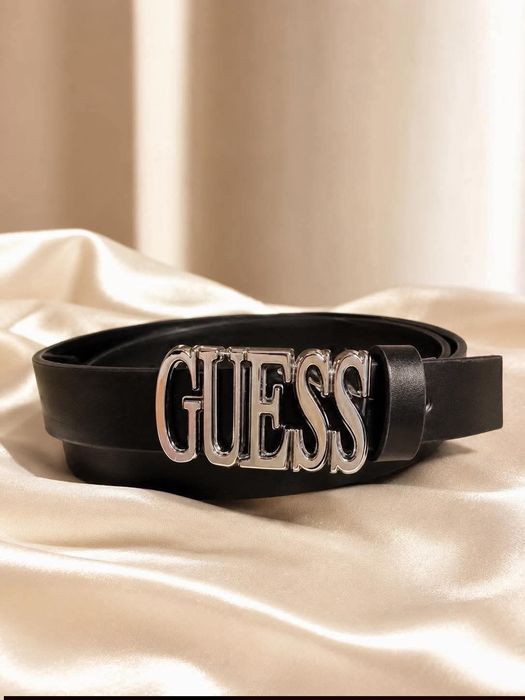 Дамски Марков Колан Guess (Черен със Сребърна Тока)