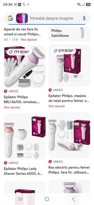 Aparat de ras Seria 6000, Philips, Electric, Fara fir, 120 min autonomie, Alb/Roz Nou
Aparat de ras fără fir cu utilizare umedă şi uscată