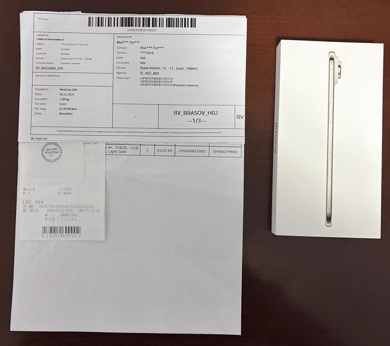 IPHON  17 Air gold sigilat 256GB