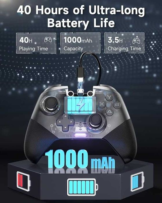 Компютърен контролер с джойстици и тригери с ефект на Хол EasySMX