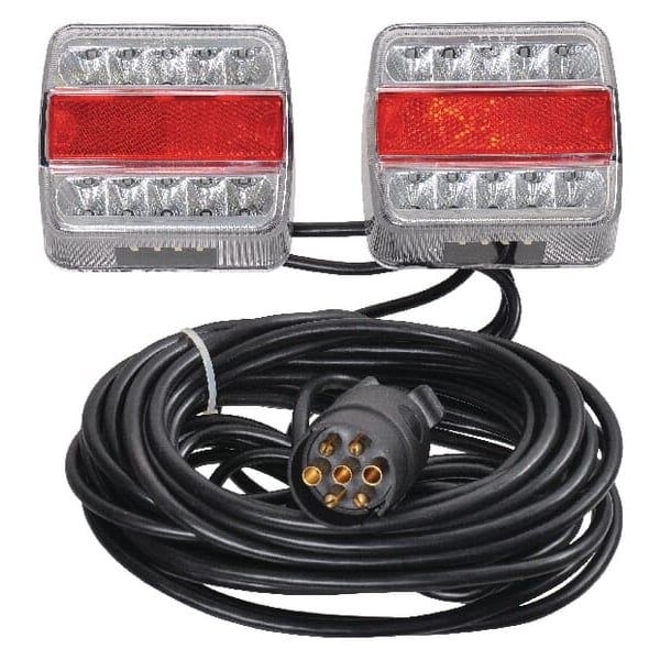 Set Stopuri Spate LED Magnetice pentru Remorcă – 12V, Priză 7 Pini, Cablu 7.5m