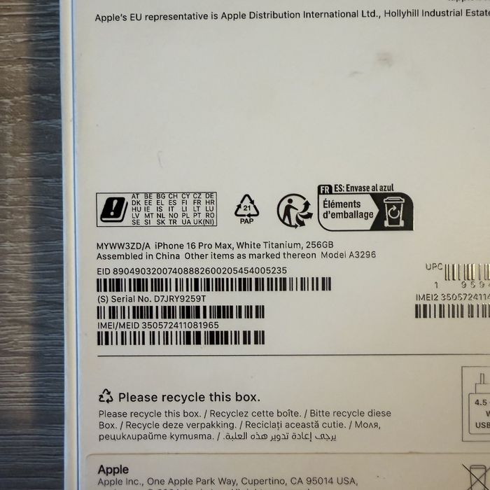 Iphone  16 pro max 256 gb