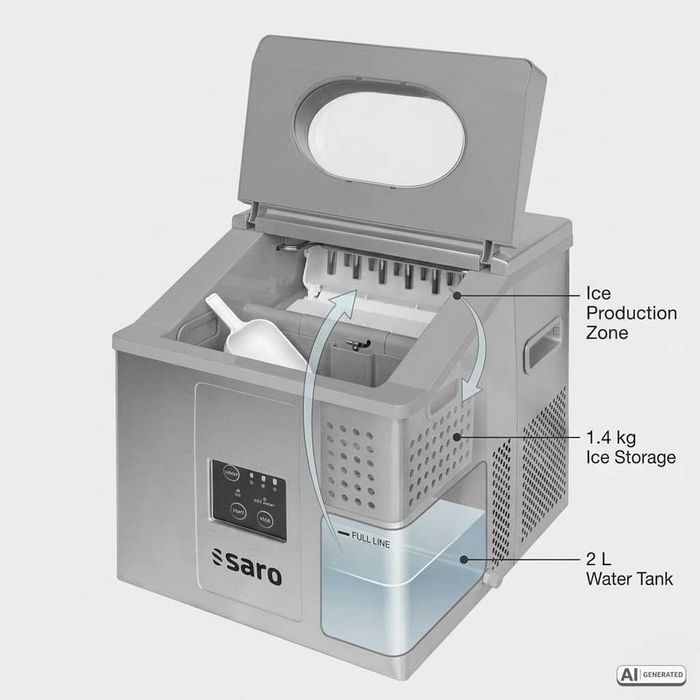 Ледогенератор Saro 15kg/24h, НОВО