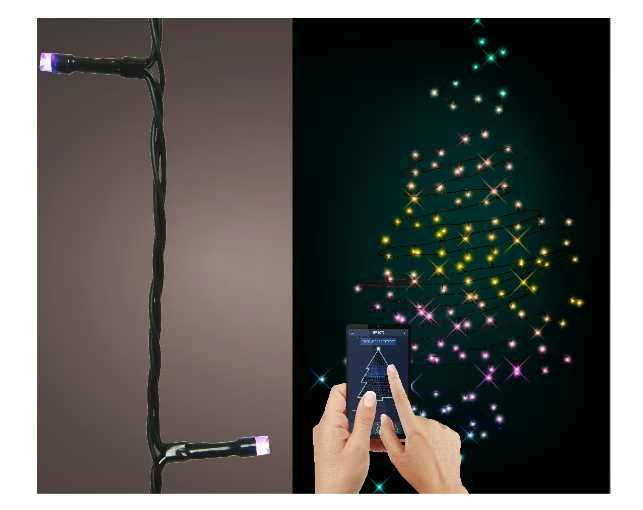 Instalatie Smart pentru brad Craciun Lumineo, 200 LED-uri 1990 cm, RGB