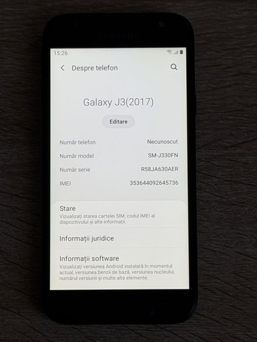 Samsung Galaxy J3 2017 codat pe vodafone