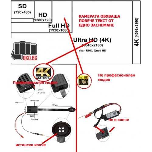 Видеокамера 4к и устройство за безжична комуникация, Микрослушалка