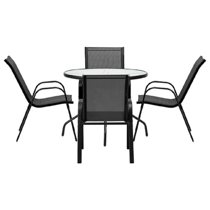 Градински комплект - стъклена маса и 4 стола