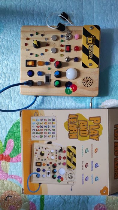 Образователна дъска Монтесори с LED,  busy board