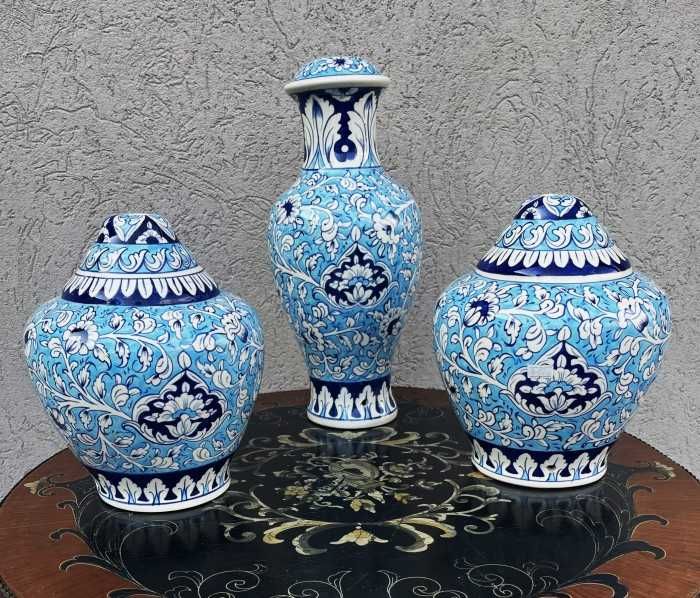 Superb lot vaze-ceramică Multan-pictura manuala-Pakistan
