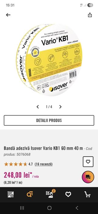 Banda adeziva isover noua