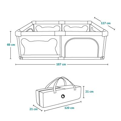Кошара за игра, Детска кошара 127 x 187 см,