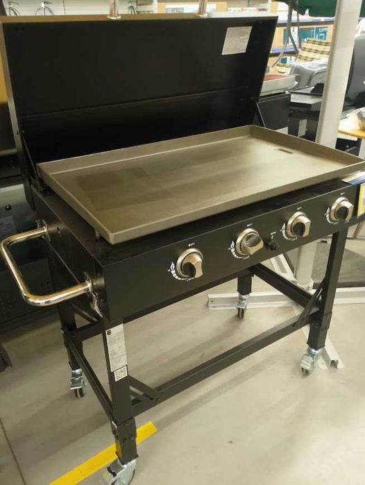 grill gratar plita  90x60cm 4 arzatoare placa teflonata gaz gpl capac