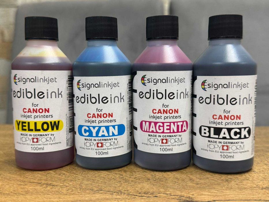 Ядливи Мастила, мастило за фондан  - КОМПЛЕКТ Цветове за принтер