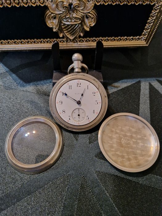 Топ-Уникален антикварен  американски джобен часовник ELGIN