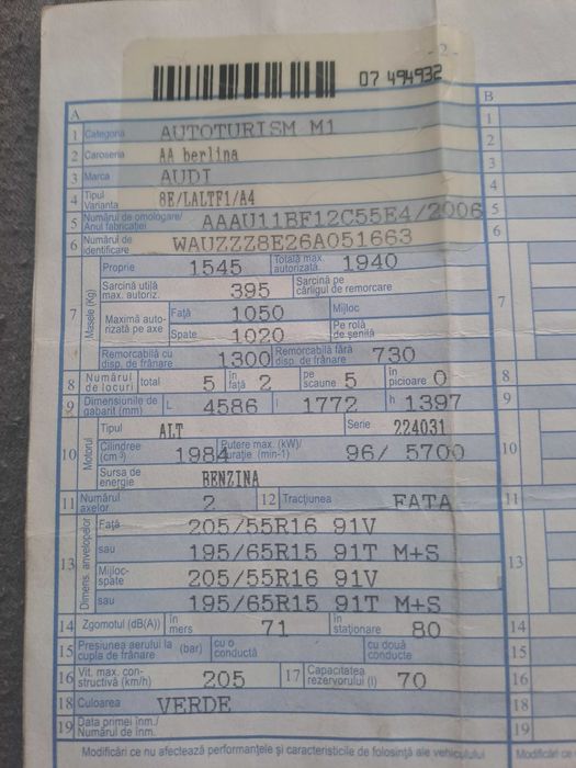 Vând autoturism audi a4 b7 benzină , auromat