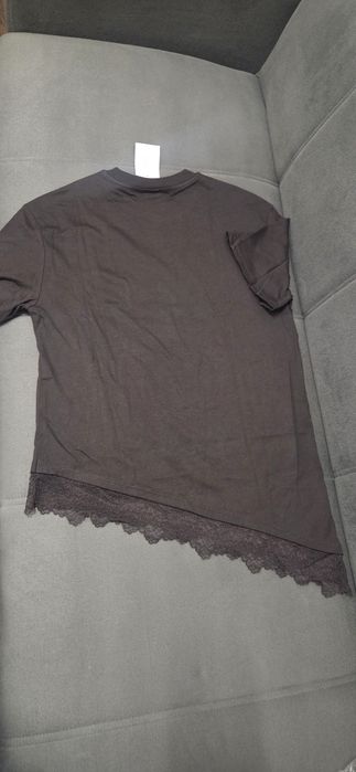 Tricou asimetric H&m din bumbac organic marimea Xs,maro,nou,cu eticheta