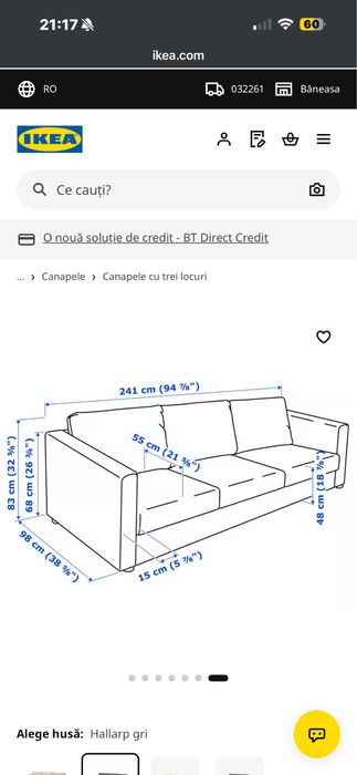 Canapea ikea Vimle