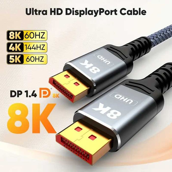 Кабел DP1.4 8К/60Hz висок-трансфер за телевизор FPS MAX*DP1.4/32.4Gbps