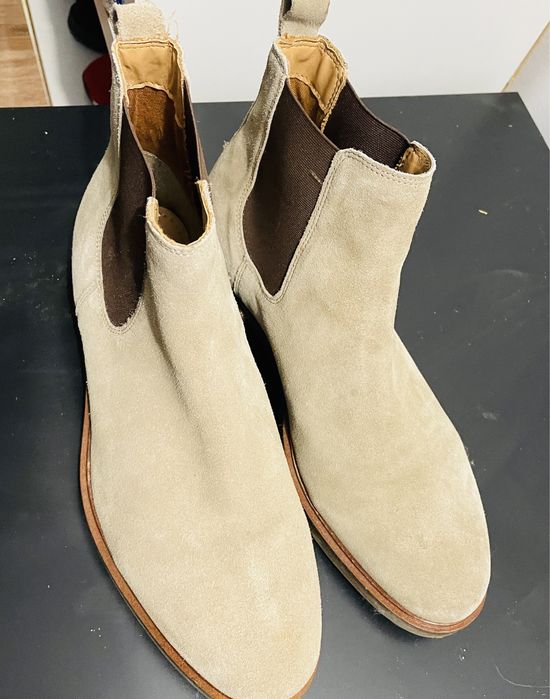 Ghete dune piele crem