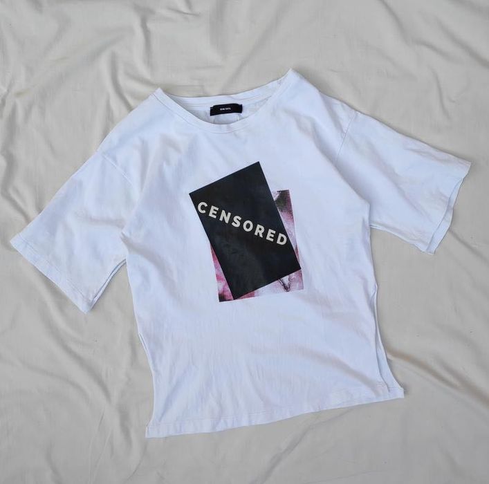 Diesel бяла тениска с интересен дизайн