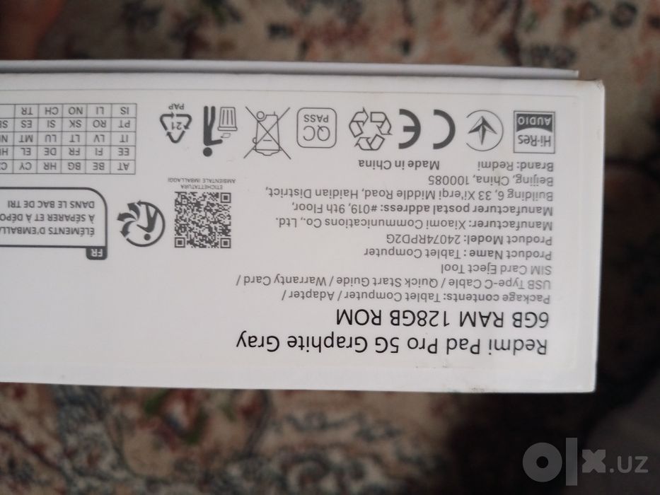 Redmi Pad Pro 5G. Holati ideal. Umuman aybi yoq.