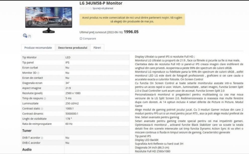 Monitor LG in stare perfecta