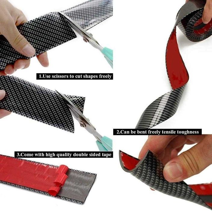 Декоративна Карбонова лайсна за прагове  - 5 см на 2.50 метра.