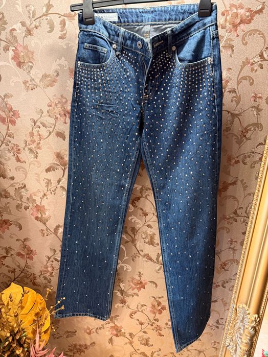 Дънки с кристали ZARA, дънки с камъни