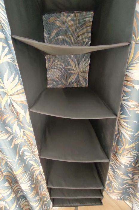 Depozitare cu 6 compartimente, gri închis, 35x45x125 cm