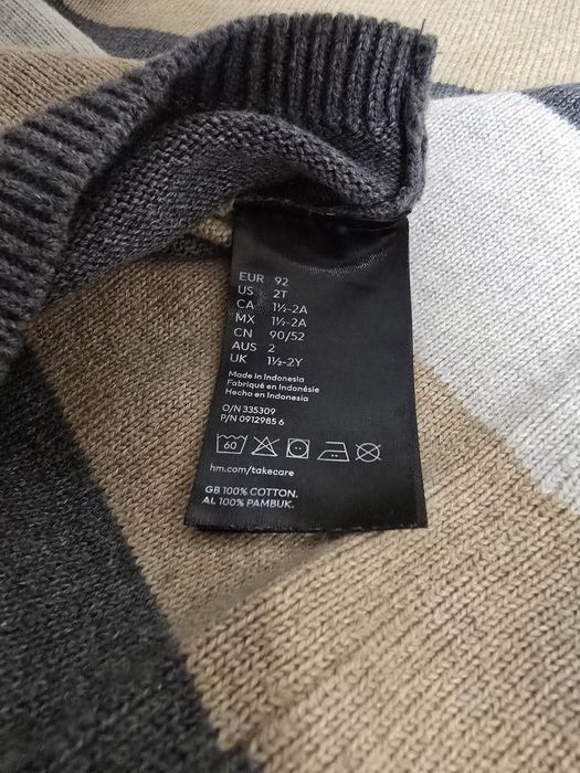 Pulover H&M copii bumbac, masura 92