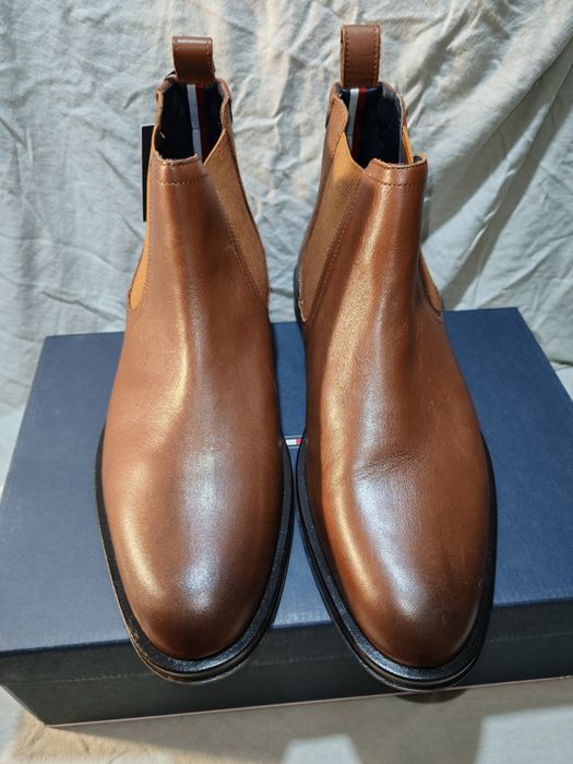 Стилни мъжки кларкове от естествена кожа TOMMY HILFIGER №43