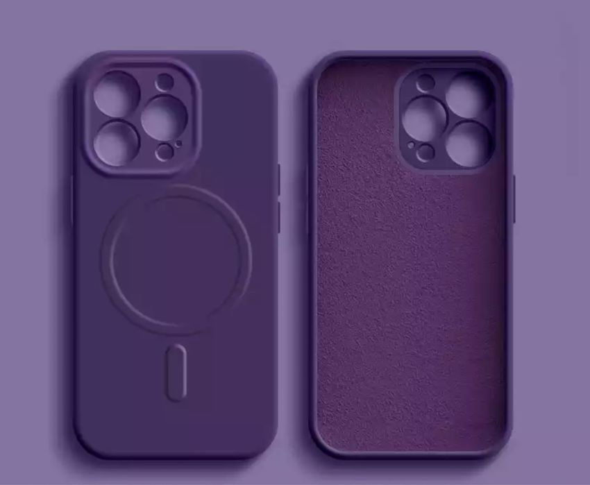 Iphone 14/15 PRO MAX PLUS Husa Magsafe Silicon cu Interior de Catifea