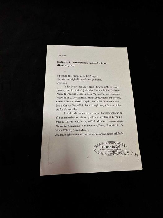 Șezătorile Scriitorilor Români în Ardeal și Banat , publicata in 1923