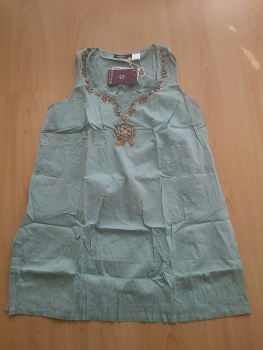 нова лятна туника XL в зелено и жълто