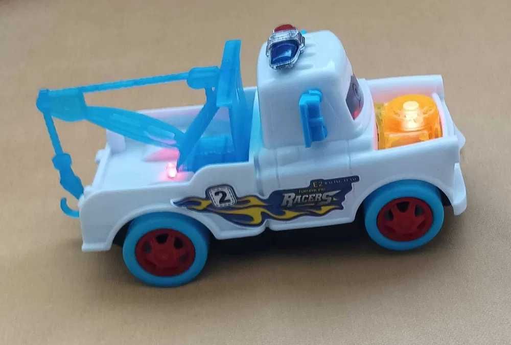 Детска движеща се, светеща и издаваща звуци играчка - камионче кран