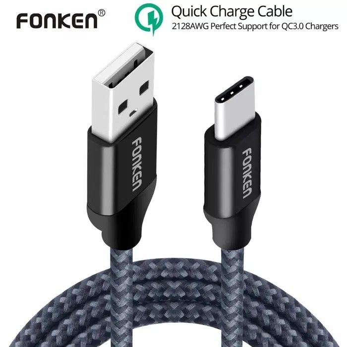 Cablu textil USB C - 1m lungime